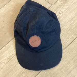 Matix Black hat with leather detail